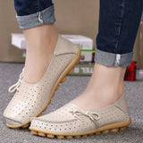 Summer Genuine Leather Shoes Women Butterfly-knot Loafers Women Flats Ballet Autumn Casual Flat Shoes Woman Moccasins