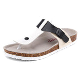 Women Cork Slippers PU Leather Woman Sandals Fashion Flip Flops For Women Mule Clogs Slippers Female