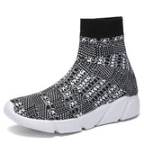 For Women Vulcanized Shoes Female Socks Shoes Trainers Women Slip-on Stretch Platform Shoes Black Sneaker