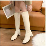 Knee Boots Female 2023 Autumn Winter New British Style Fashion Small Show Thin Tall Heel Knight Female