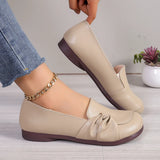 Summer Women Flat Shoes Comfort Non-slip Soft Oxford Solid Color Mom's Shoes New Fashion Leather Flat
