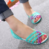 Shoes Women Sandals Clear Shoes transparent shoes Peep Toe Sandalia Feminina Beach Shoes Ladies Slides Sandalias