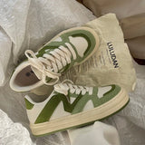 Sneakers Yellow Green Pink Design White Sneakers Women's Spring 2022 Korean Sports Platform Flat Shoes Vulcanize