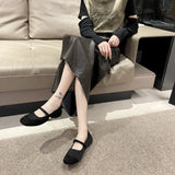 Breakj And Autumn 2025 New Fashion Cloth Splicing Side Light Mouth Comfortable Flat Single Shoes Casual Fashion Women's
