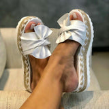 2020 Summer Fashion Sandals Shoes Women Bow Summer Sandals Slipper Indoor Outdoor Flip-flops Beach Shoes Female