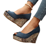 Breakj Fish Mouth Slope With High Heel Single Shoes Women's New Light-Footed Single Shoes In