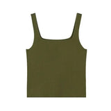 quality chic basic U-NECK Summer white knit Women tank top sexy sleeveless t-shirt vintage top casual crop top t