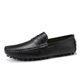 Men's Comfortable Soft-soled Leather Casual Shoes Plus Size Fashion Loafers Men Outdoor Hiking Shoes White Bottom