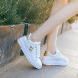 Women Casual Shoes 2022 New Women Sneakers Fashion Breathable PU Leather Platform White Women Shoes Soft Footwears
