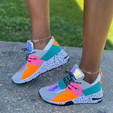 Sneakers 2020 Autumn Casual Shoes Fashion Contrast Color Leopard Sport Shoes Ladies Chunky Sneakers Female Platform