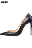 High Heels Women Shoes Pumps 12 cm Stilettos Shoes For Women PU Leather Wedding Shoes brown nude black YG001