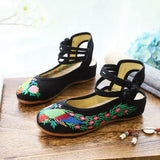 Breakj Style Embroidered Cloth Shoes And Sandals Women's Retro Dance Shoes Performance Dress With Women's