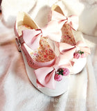 Spring And Autumn Lolita Thick Heel High Heel Doll Shoes Strawberry Bell Sweet Shoes,cosplay Professional