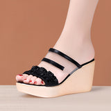 Heel Transparent Fashion Wearing Fish Mouth Sandals Women 2023 Summer Muffin Thick Soles Full-Size