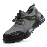 Summer Men Working Safety Shoes Steel Toecap Outdoor Fashion Work Boot Puncture-Proof Non Slip Sneakers Free