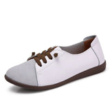 Women Shoes Genuine Leather Summer Flat Shoes Round Head Retro Loafers High Quality Casual Footwear Ladies Zapatos