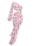 Summer Sexy Sleeves Irregular Lotus Leafy Dress Temperament Holiday Dress Dress Dress Dress