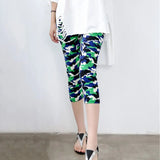 Camouflage Printed Leggings Sexy Women Lady Army Green High Elastic Fitness Leggins Polyester Capris Workout