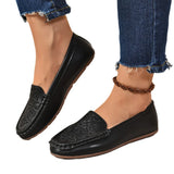 And Autumn 2025 New Single-Shoe Women's Version Of The Round Head Large-Size Flat Bottom Low-Heeled Casual Wear Bean