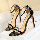 Breakj Fashion Ultra High Heel Patent Leather Open Toe With Sandals Summer Sexy Nightclub Women High