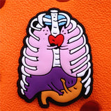 1pcs Human Organs Shoe Charms Heart Brain Stomach PVC Shoe Accessories Decoration Fit Croc Jibz Party Kids