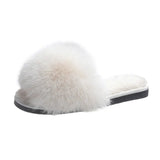 Breakj Autumn And Winter New Wool Slippers Fashion One-Line Home Indoor Cotton Slippers Women's