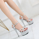 Breakj Knot Show Artifact Model High Heels Heel Sexy Black Waterproof Platform 15Cm Hate Heaven