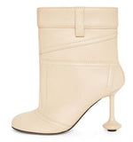 Breakj 2023 New Flat Head Low Tube Women's Boots Ultra-High Shape Slim Heel Women's Fashion