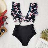 Bikini2025 New Lotus Edge Bikini Split Swimsuit Sexy High