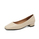 Breakj Single Shoes Women's Low-Heeled Comfortable Elegant Commuting Single Shoes Small Square Root High Heel Korean Version Of Simple Women's Shoes Size