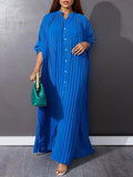 Bohemian Summer Dress 2022 VONDA Vintage Women Sundress Long Sleeve Button Up Dress Autumn Holiday Loose Long Shirt