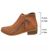Breakj Martin Boots 2023 Autumn And Winter New Coarse Heel Side Zipper Large Size 43 Yards Female Short