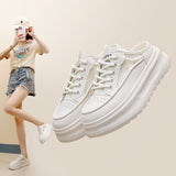 Breakj Summer New Baotou Half Slippers Female Wear Shoes Leisure A Foot Pedal Lazy Small White Shoes Female