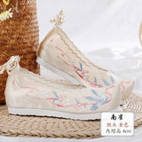 Hanfu shoes, embroidered shoes, women's antiquity shoes, heightened Chinese elements, ancient bow