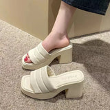 Breakj Cake Thick Bottom Cool Slippers Women Wear 2025 Summer Fashion Niche Women's Shoes Design Feel Beach One-Word Drag