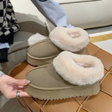 Breakj Snow Boots Super Warm Breathable High Quality Women's Shoes Comfortable And Durable Solid Color British Style Fashion