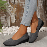 Breakj New Pointed Women's Shoes Large Size Shallow Slope Heel Single Shoes Bean Shoes Sports Casual Shoes