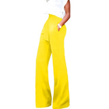 Bandage Waist Casual Black Wide Leg Pant Women Womens Autumn Elegant Fashion Female Red Flare