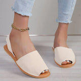 Breakj Dew Back Empty Flat-Soled Casual Sandals 2025 New Rear-Stumbling Women's Shoes Beach