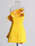 Temperament Sexy Famous Style Dress 2025 New Bow Design Waist Thin Thoracic Dress