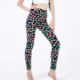 Polyester High Quality Stretchy Workout Leggings Women Printed Outwear Running Leggins Ankle Length