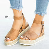 2024 New Large-Size Sandals Sell Well In Summer Leopard Print Hemp Rope Soles Women's Casual