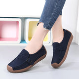 Breakj And Autumn New Women's Shoes Snail Shoes Leather Casual Sneakers Flat Bean Bean Shoes Female Mother