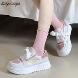 Sweet Women Sneakers 2023 Round Toe Luxury Women's Platform Shoes Fashion Casual Vulcanized Shoes Women Zapatos