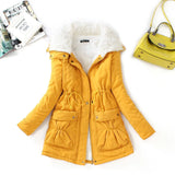 New Autumn Winter Women Cotton Coats Medium Long Wadded Slim Jacket Thermal Warm Parkas Casual Quilt