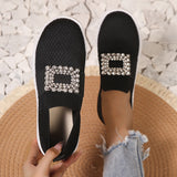 Flying Breathable Single Shoes Women Low Help Women Low Help Buckle Drill Foot Board Shoes