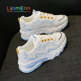 Platform Sneakers Woman Vulcanize Sport Shoes 2021 New Light Green Blue Chunky Sneaker dames Tenis basket zapatillas