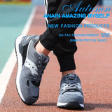 Safety Shoes Men Metal Toe Kevlar Midsole And Leather Upper Breathable Classic Boots 6KV Insulation Soft Blue Sneaker