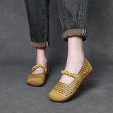 Breakj Cowhair Retro Flat-Soled Sandals Women 2025 Summer New Casual Comfortable Soft-Soled Mother
