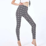 Polyester High Quality Stretchy Workout Leggings Women Printed Outwear Running Leggins Ankle Length